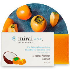 Mirai Persimmon Soap Bar close-up showing rich lather for odor control