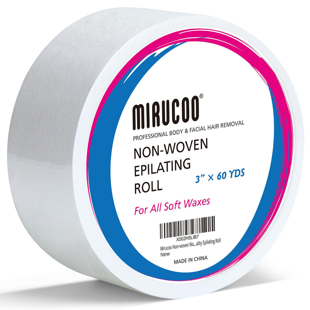 MIRUCOO rollo de cera no tejido, 3 pulgadas x 60 yardas para depilación