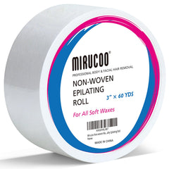 MIRUCOO rollo de cera no tejido, 3 pulgadas x 60 yardas para depilación