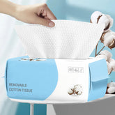 Mishchi toallitas faciales desechables de algodon, gran tamaño y alta absorcion para limpieza suave