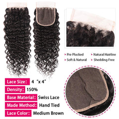 Miss GAGA extensiones rizos onda agua cierre cabello bebé para volumen inmediato