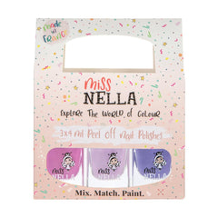 Miss Nella Unicornio Morado: set de esmaltes 3 colores para juego seguro.