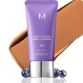 MISSHA M Perfect Cover Crema BB tono tan, aplicación suave para un acabado natural
