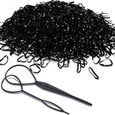 Missjojiay bandas para cabello mini negras, empacado en plástico para almacenamiento práctico.