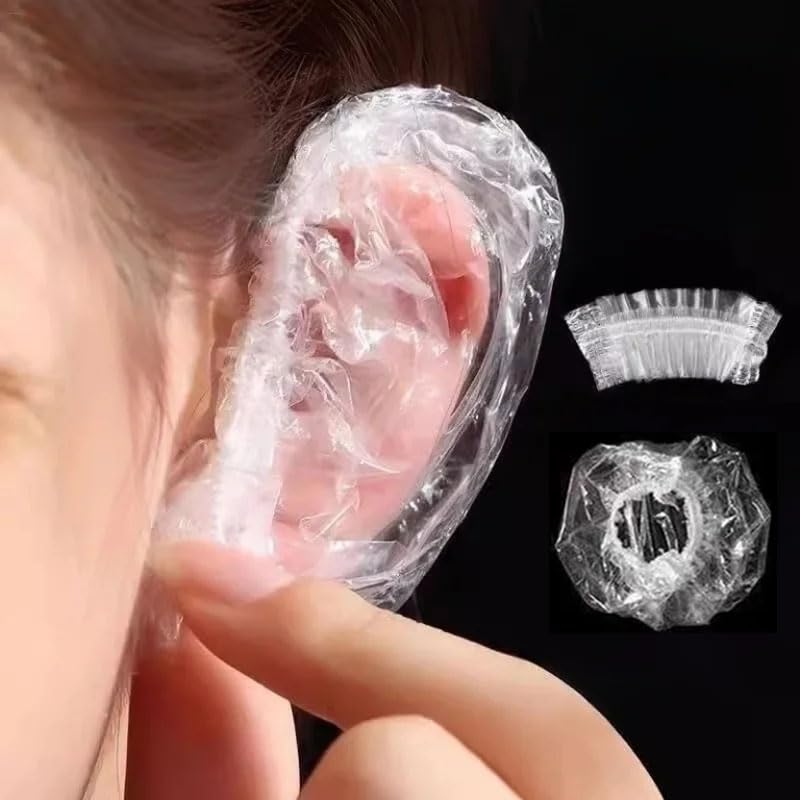 MISSJOJIAY cubiertas de orejas desechables claras para mantener oidos secos durante la ducha