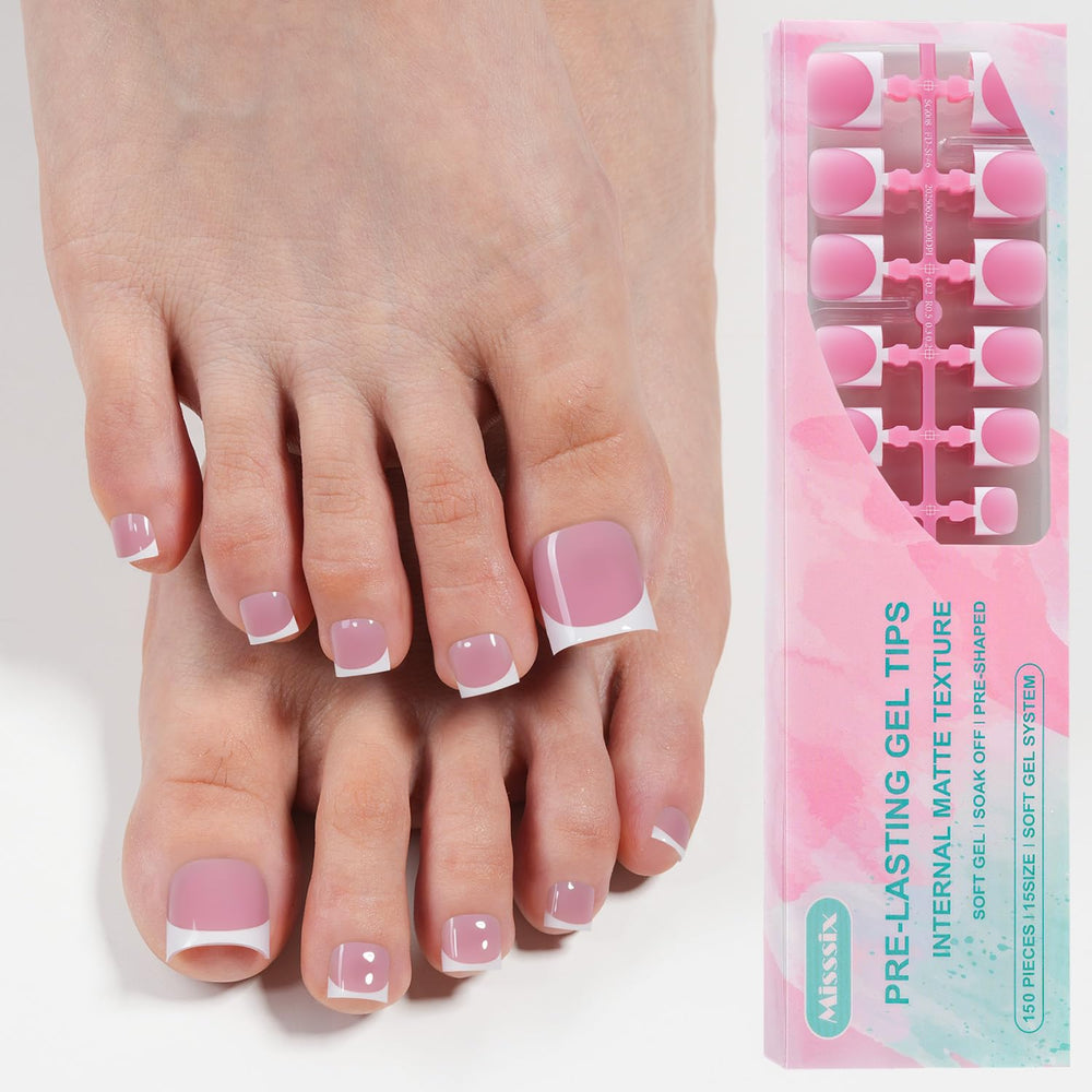 Misssix uñas de dedo frances corto para un estilo elegante inmediato
