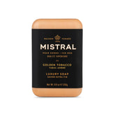 Jabón Mistral Golden Tobacco en barra elegante con aroma francés