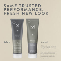 Espuma rica de MITCH Double Hitter, cabello más manejable tras el lavado