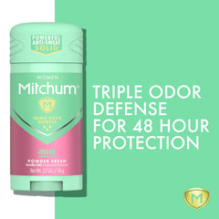 Desodorante Mitchum sólido, aplicación fácil para uso diario.