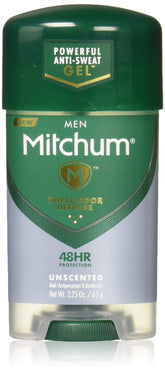 Mitchum Power Gel antitranspirante sin fragancia, protección duradera sin residuo visible.