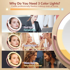 MIYADIVA Iluminación en tres colores para distintas escenas de maquillaje.