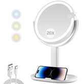 Miyadiva miroir maquillage 1x et 20x lumineux pour retouches précises