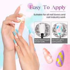 MIZHSE Blooming Gel Unas: dibuja patrones con pincel para resultados delicados.