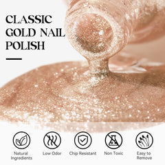 Esmalte MIZHSE Brillo Oro Metalico con reflejos luminosos.