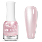 Esmalte MIZHSE rosado perlado en botella, acabado elegante.