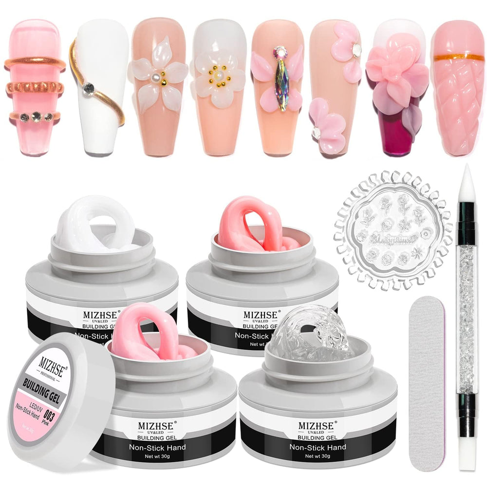 MIZHSE Gel Builder kit de 4 colores para extensiones en casa