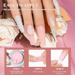 MIZHSE Gel Builder tapas de uñas incluidas para diseños