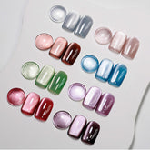 MIZHSE gel ojo de gato, 8 colores, acabado deslumbrante para uñas