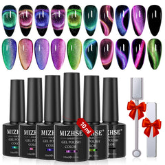MIZHSE kit ojo de gato 9D para uñas, manicura rápida y glamorosa