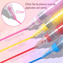 MKNZOME bolígrafos arte uñas con punta 0,7 mm para trazos finos.