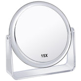 MKUMIR espejo de maquillaje con doble cara 1x-15x para un look preciso