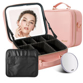 Mocado bolsa de maquillaje con espejo iluminado para viaje y retoques.