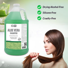 MODA Aloe Champú: masaje en el cuero cabelludo para una experiencia relajante.