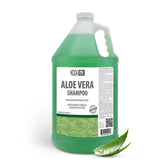 MODA Aloe Champú: cabello brillante tras botella volcada para limpieza profunda.