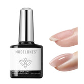 modelones base gel elastico nude translucido ofrece flexibilidad para uñas delicadas.