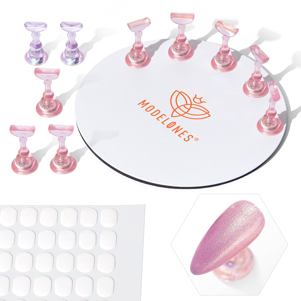 Modelones base metálica grande para exhibir uñas de forma estable.