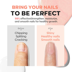 Base transparente iridiscente para acabado natural en uñas.