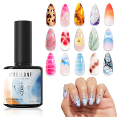 Modelones Blooming Gel: botella clara para crear efectos bloom en uñas.