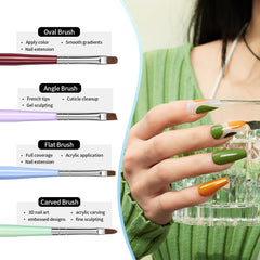 Modelones brocha para extension de gel, facilita capas lisas y continuas.