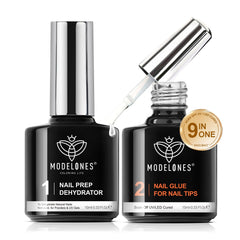 Modelones conjunto 9 en 1 para uñas, fijación duradera para manicura