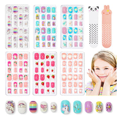 Modelones conjunto de uñas para niñas, 6 paquetes con colores divertidos y seguros.