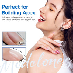 Modelones curvatura natural de uñas con base gel para mayor naturalidad.