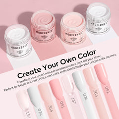 Modelones Dip Powder transparente, acabado limpio para realzar la forma.