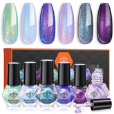 Modelones Chameleon: set de 6 esmaltes con brillo holográfico para uñas creativas