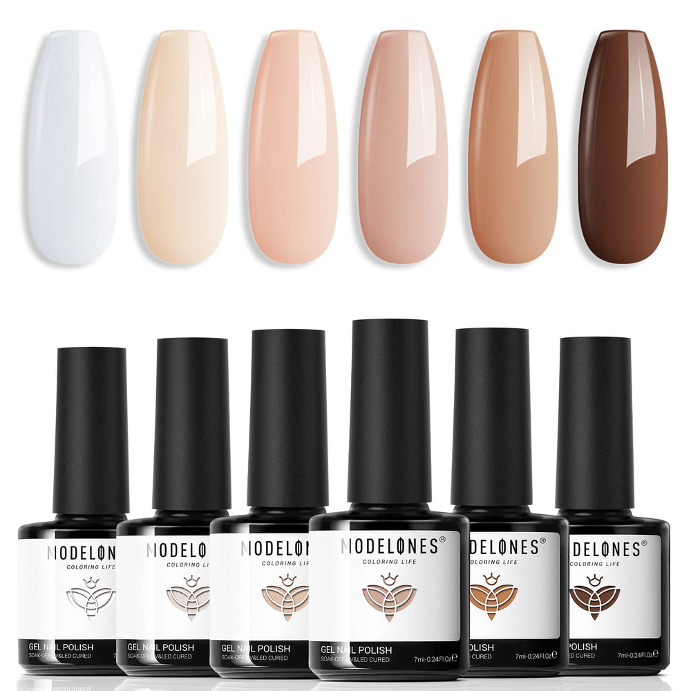 Modelones esmalte gel blanco puro para acabado liso y brillante.