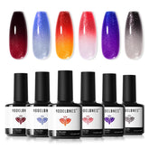 Modelones esmalte gel cambio de color, set de 6 colores para uñas, versatilidad de tonos