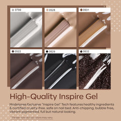 Modelones gel color chocolate marrón, tono cálido para estilo atemporal