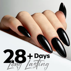 Modelones gel negro, brillo duradero para uñas.