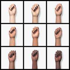 Modelones esmalte gel negro, duración de 28 días con acabado brillante.