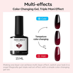 modelones esmalte gel rojo vino cambia color al calor