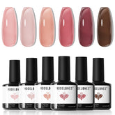 Modelones set de gel con 6 colores nude, ideal para una manicura suave en casa