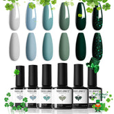 Modelones esmalte gel verde bosque en botella, color intenso y duradero para uñas