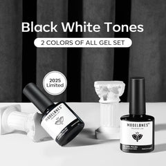Modelones gel negro 15 ml, cobertura uniforme para uñas elegantes.