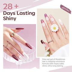 Modelones gel poligel burdeos para un estilo sofisticado y duradero.
