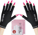 Modelones guantes UV para uñas en gel protegen la piel durante la manicura.