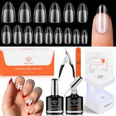 Modelones kit uñas gel 15 tallas almendra corta para ajuste preciso